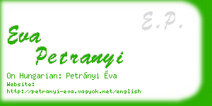 eva petranyi business card